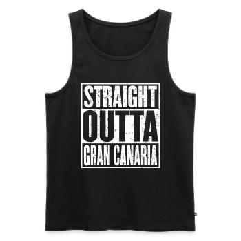 Straight Outta Gran Canaria Vintage - Débardeur bio Premium Homme - noir - Devant - Michal (187cm)