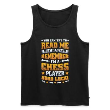 Try to read me, chess player - Men's Premium Organic Tank Top - black - Front - Michal (187cm)