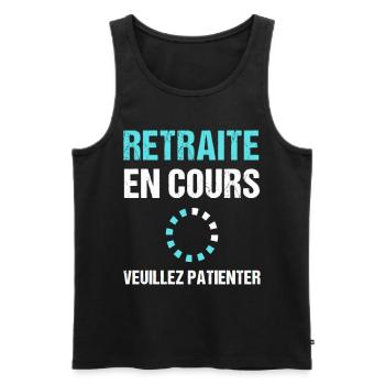Retraite en cours humour futur retraité cadeau - Débardeur bio Premium Homme - noir - Devant - Michal (187cm)