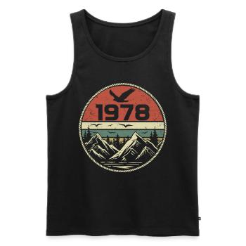 Vintage 1978 Classic 1978 Retro 1978 Gift 1978 - Men's Premium Organic Tank Top - black - Front - Michal (187cm)