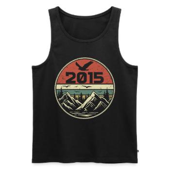 Vintage 2015 Classic 2015 Retro 2015 Gift 2015 - Men's Premium Organic Tank Top - black - Front - AI Model Male 178 light (178cm)