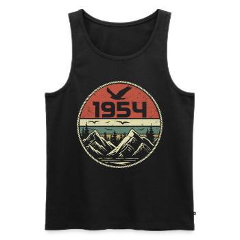 Vintage 1954 Classic 1954 Retro 1954 Gift 1954 - Men's Premium Organic Tank Top - black - Front - AI Model Male 178 light (178cm)