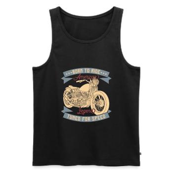 Amerika Legende Motorrad Geboren Fahren Oldtimer - Männer Premium Bio Tank Top - Schwarz - Vorne - Michal (187cm)