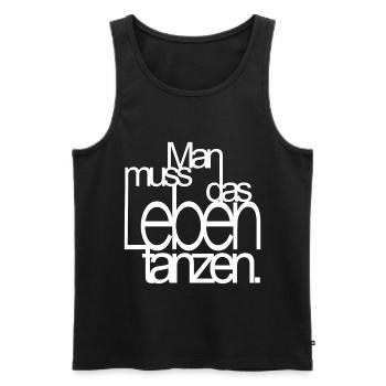 man muss das Leben tanzen von Nietzsche - Männer Premium Bio Tank Top - Schwarz - Vorne - AI Model Male 178 light (178cm)