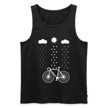 Radfahren, All Wetter Radfahrer,Regen,Schnee,Sonne - Männer Premium Bio Tank Top - Schwarz - Vorne - AI Model Male 178 light (178cm)