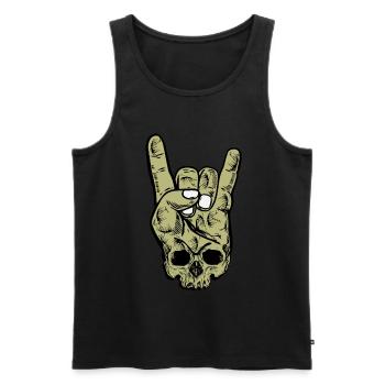 Heavy Metal Totenkopf mit Teufelshörner Geschenk - Männer Premium Bio Tank Top - Schwarz - Vorne - AI Model Male 178 light (178cm)