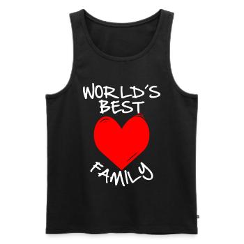 Worlds best family, worlds best family, heart, love - Men's Premium Organic Tank Top - black - Front - Michal (187cm)