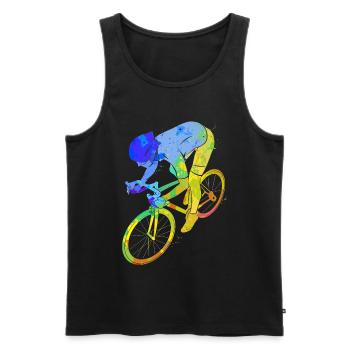 Bicycle Road Bike Cycling Sport Fitness - Men's Premium Organic Tank Top - black - Front - Michal (187cm)