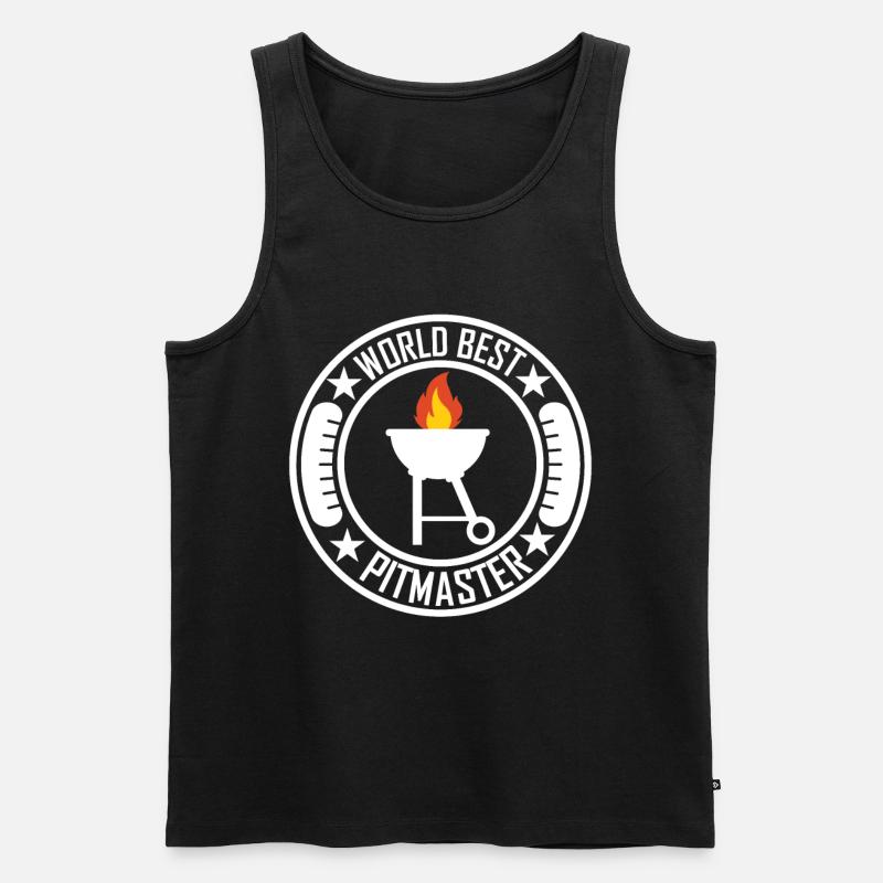 BBQ Grill Pitmaster - Männer Premium Bio Tank Top - Schwarz