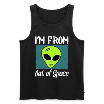 ALIEN UFO I´M FROM OUT OF SPACE - Männer Premium Bio Tank Top - Schwarz - Vorne - AI Model Male 178 light (178cm)