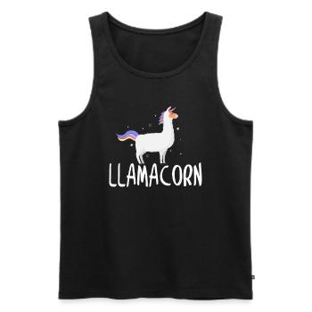 Llamacorn Drama Lama tendances chères dire cadeau - Débardeur bio Premium Homme - noir - Devant - AI Model Male 178 light (178cm)