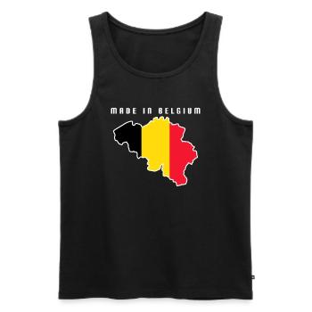 Made in Belgium Geboren die Fußballfahne meines Landes - Männer Premium Bio Tank Top - Schwarz - Vorne - Michal (187cm)