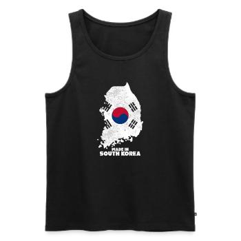 Südkorea Land Asien - Männer Premium Bio Tank Top - Schwarz - Vorne - AI Model Male 178 light (178cm)