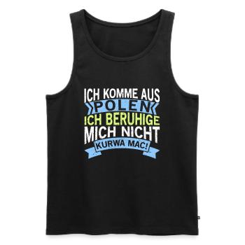 Witziger polnischer Spruch Polen Polska polnisch - Männer Premium Bio Tank Top - Schwarz - Vorne - Michal (187cm)