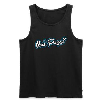 Que Pasa? Spanish saying Spain - Men's Premium Organic Tank Top - black - Front - AI Model Male 178 light (178cm)