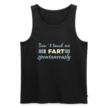 Nicht anfassen! Ich furze spontan! Furzen Pupsen - Männer Premium Bio Tank Top - Schwarz - Vorne - AI Model Male 178 light (178cm)