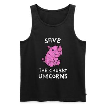 Rhino Licorne Rhino épais Chubby Chubby Cadeau - Débardeur bio Premium Homme - noir - Devant - Michal (187cm)