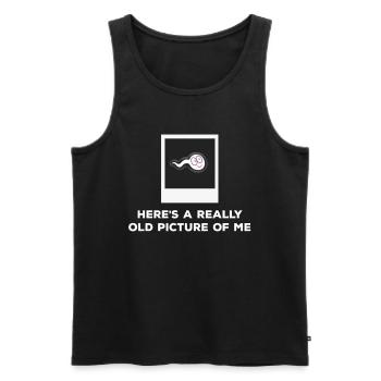 Witziger Spruch lustiger altes Bild von mir - Männer Premium Bio Tank Top - Schwarz - Vorne - AI Model Male 178 light (178cm)
