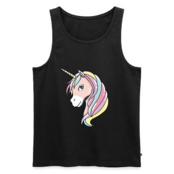 cute colorful and fairytale unicorn gift - Men's Premium Organic Tank Top - black - Front - Michal (187cm)