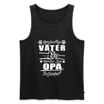 Vom Vater zum Opa Geschenk - werdender Opa Spruch - Männer Premium Bio Tank Top - Schwarz - Vorne - AI Model Male 178 light (178cm)