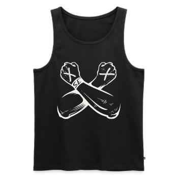Staight Edge, Vegan Shirt - Männer Premium Bio Tank Top - Schwarz - Vorne - AI Model Male 178 light (178cm)