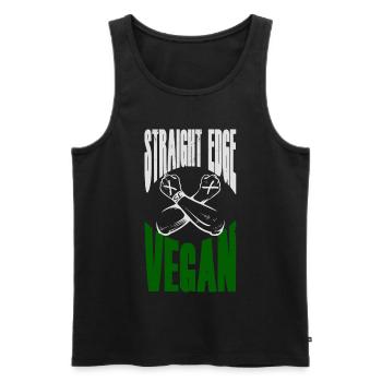 Straight Edge Vegan - Männer Premium Bio Tank Top - Schwarz - Vorne - AI Model Male 178 light (178cm)