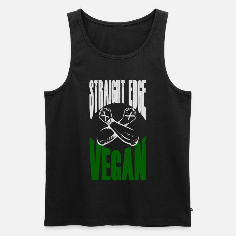 Straight Edge Vegan - Männer Premium Bio Tank Top - Schwarz