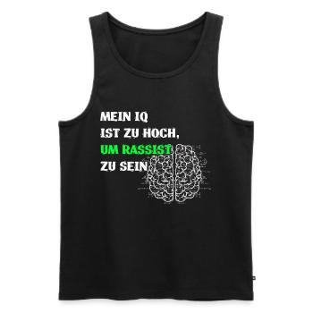 gegen Rassismus, Gegen Nazis, gegen Rechts, - Männer Premium Bio Tank Top - Schwarz - Vorne - AI Model Male 178 light (178cm)