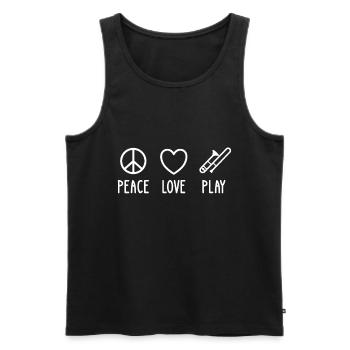Posaune Posaunist Liebe Lustig Sprüche Geschenk - Männer Premium Bio Tank Top - Schwarz - Vorne - AI Model Male 178 light (178cm)
