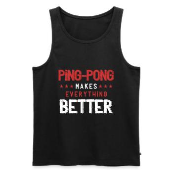 Tischtennis Ping Pong Spieler Lustig Geschenk - Männer Premium Bio Tank Top - Schwarz - Vorne - Michal (187cm)