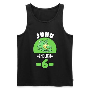 6. 6er Geburtstag Kinder Zahl Sechs Krokodil Kroko - Männer Premium Bio Tank Top - Schwarz - Vorne - Michal (187cm)