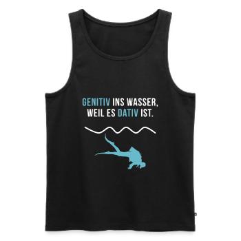 Taucher Lustig Tauchen Prüfung Abzeichen Geschenk - Männer Premium Bio Tank Top - Schwarz - Vorne - AI Model Male 178 light (178cm)