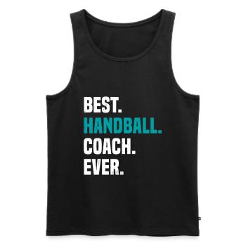 Meilleur entraîneur de handball - Débardeur bio Premium Homme - noir - Devant - AI Model Male 178 light (178cm)