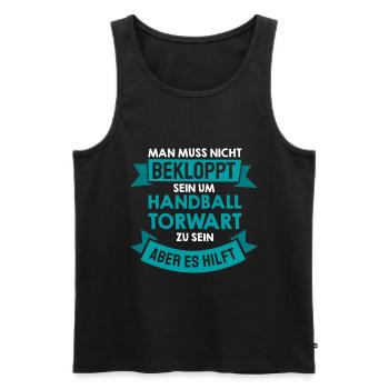 Handball Torwart Lustig Spruch Amateur Geschenk - Männer Premium Bio Tank Top - Schwarz - Vorne - AI Model Male 178 light (178cm)