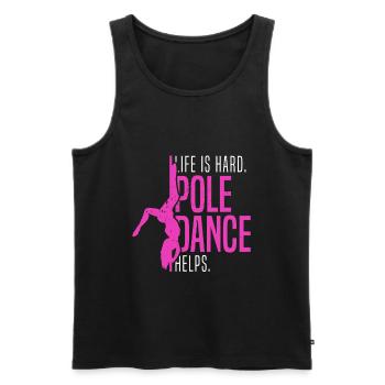 Cadeau de danseur de pole dance - Débardeur bio Premium Homme - noir - Devant - Michal (187cm)