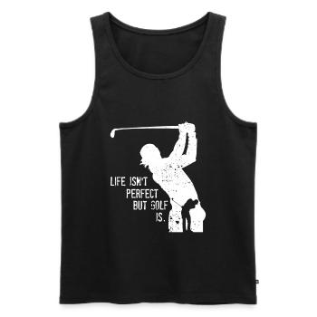 Golfer golfer silhouette saying golf club - Men's Premium Organic Tank Top - black - Front - Michal (187cm)