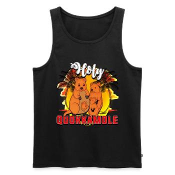 Quokka - Männer Premium Bio Tank Top - Schwarz - Vorne - Michal (187cm)