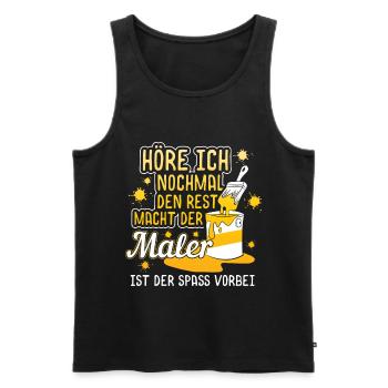 Den Rest macht der Maler | Anstreicher Spruch Job - Männer Premium Bio Tank Top - Schwarz - Vorne - Michal (187cm)
