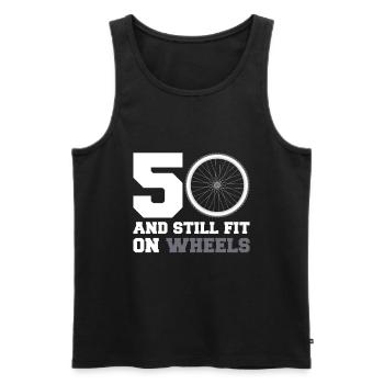 50er 50. Geburtstag Radsport Radfahrer Geschenk - Männer Premium Bio Tank Top - Schwarz - Vorne - AI Model Male 178 light (178cm)