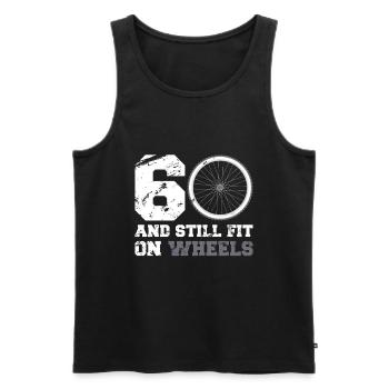60th 60th birthday cycling cyclist gift - Men's Premium Organic Tank Top - black - Front - Michal (187cm)