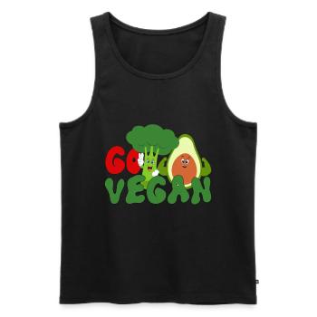 vegan, vegan, go vegan - Men's Premium Organic Tank Top - black - Front - AI Model Male 178 light (178cm)