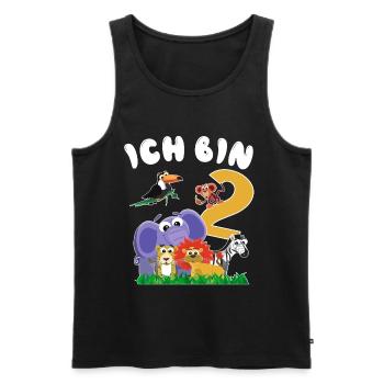 ich bin zwei, Dschungeltiere zum Kindergeburtstag - Männer Premium Bio Tank Top - Schwarz - Vorne - Michal (187cm)