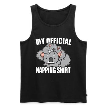 cute koala, Official Napping Shirt for sleeping - Men's Premium Organic Tank Top - black - Front - AI Model Male 178 light (178cm)