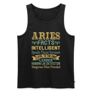 Widder Sternzeichen Eigenschaften - Männer Premium Bio Tank Top - Schwarz - Vorne - AI Model Male 178 light (178cm)