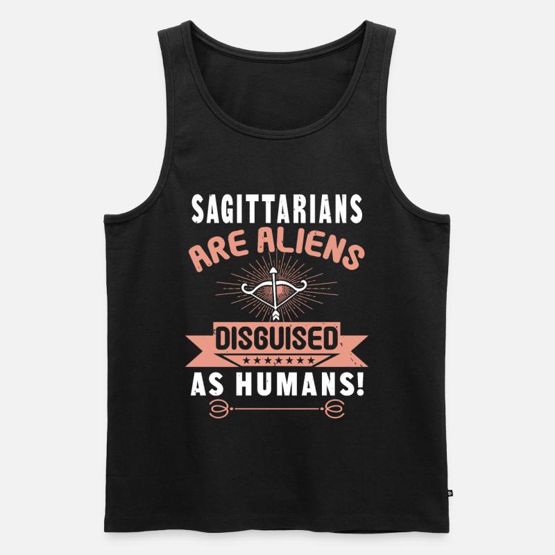 Schütze Sternzeichen als Alien - Männer Premium Bio Tank Top - Schwarz