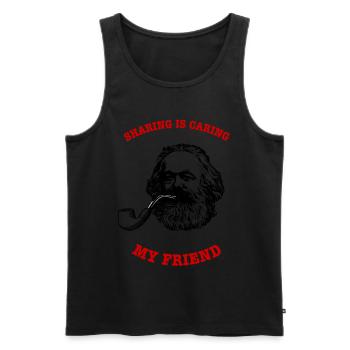 Kommunismus Gespenst Geschenk Pfeife Marx - Männer Premium Bio Tank Top - Schwarz - Vorne - Michal (187cm)