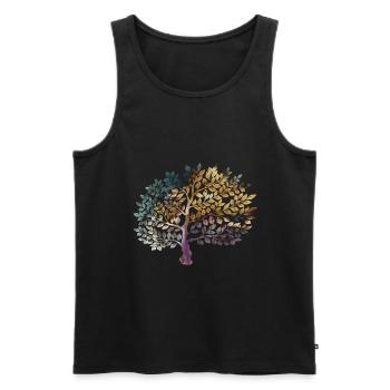 Baum des Lebens - Männer Premium Bio Tank Top - Schwarz - Vorne - Michal (187cm)