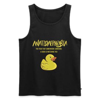 Anatidaephobia - Angst vor Enten - Männer Premium Bio Tank Top - Schwarz - Vorne - AI Model Male 178 light (178cm)