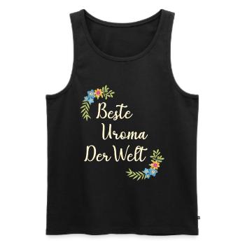 Beste Uroma der ganzen Welt Geschenk floral Uroma - Männer Premium Bio Tank Top - Schwarz - Vorne - AI Model Male 178 light (178cm)