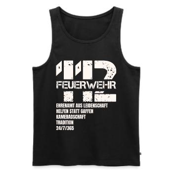 112 Feuerwehr Geschenk - Männer Premium Bio Tank Top - Schwarz - Vorne - Michal (187cm)